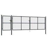 Cancello da Giardino in Rete Antracite 500x125 cm in Acciaio Zincato