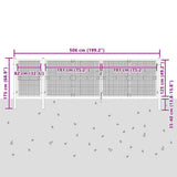 Cancello da Giardino in Rete Antracite 500x125 cm in Acciaio Zincato
