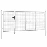 Cancello da Giardino in Rete Argento 350x125 cm in Acciaio Zincato