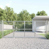 Cancello da Giardino in Rete Argento 350x125 cm in Acciaio Zincato