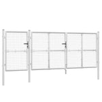 Cancello da Giardino in Rete Argento 400x175 cm Acciaio Zincato