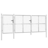 Cancello da Giardino in Rete Argento 400x175 cm Acciaio Zincato