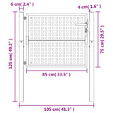 Cancello Giardino Antracite 105x125 cm in Acciaio