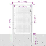Cancello da Giardino Antracite 100x150 cm in Acciaio