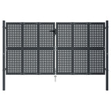 Cancello da Giardino Antracite 300x125 cm in Acciaio