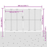 Cancello da Giardino Antracite 300x175 cm in Acciaio