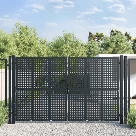 Cancello Giardino Antracite 300x200 cm in Acciaio