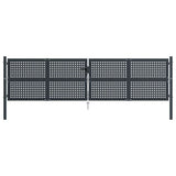 Cancello da Giardino Antracite 400x125 cm in Acciaio