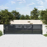 Cancello da Giardino Antracite 400x125 cm in Acciaio