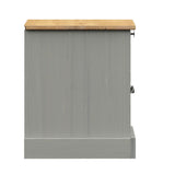 Comodino VIGO Grigio 42x35x42 cm in Legno Massello di Pino