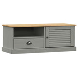 Mobile Porta TV VIGO Grigio 106x40x40 cm Legno Massello di Pino
