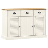 Credenza Cassetti VIGO 113x40x75 cm Legno Massello Pino Bianco