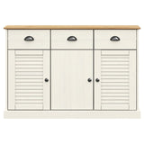 Credenza Cassetti VIGO 113x40x75 cm Legno Massello Pino Bianco