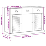 Credenza Cassetti VIGO 113x40x75 cm Legno Massello Pino Bianco