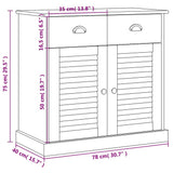 Credenza con Cassetti VIGO 78x40x75cm Legno Massello Pino