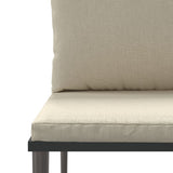 Set Divani da Giardino 3 pz con Cuscini in Polyrattan Grigio