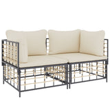 Divani Angolari Modulari con Cuscini 2 pz in Polyrattan