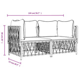 Set Salotto da Giardino 2 pz con Cuscini in Acciaio Antracite