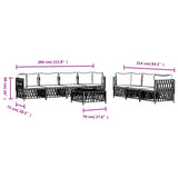 Set Salotto da Giardino 8 pz con Cuscini in Acciaio Bianco