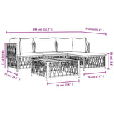 Set Salotto da Giardino 4 pz con Cuscini in Acciaio Antracite