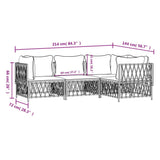 Set Salotto da Giardino 4 pz con Cuscini in Acciaio Antracite