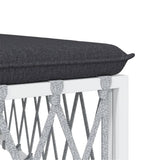Set Salotto da Giardino 6 pz con Cuscini in Acciaio Bianco