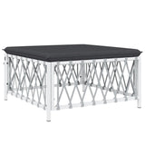 Set Salotto da Giardino 8 pz con Cuscini in Acciaio Bianco