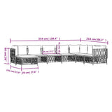 Set Salotto da Giardino 8 pz con Cuscini Antracite in Acciaio