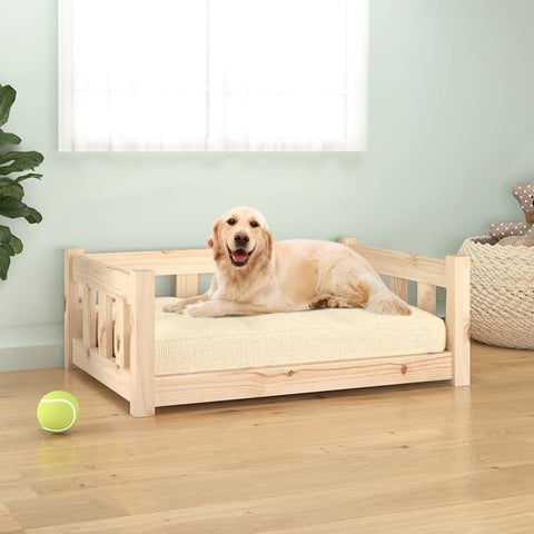 Letto per cani 75,5x55,5x28 cm in legno massello di pino