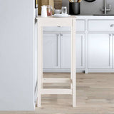 Tavolo da Bar Bianco 50x50x110 cm in Legno Massello di Pino