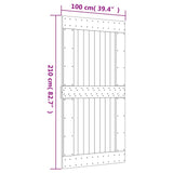 Porta NARVIK 100x210 cm in Legno Massello di Pino