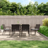 Set Pranzo da Giardino 7 pz con Cuscini in Polyrattan e Acciaio