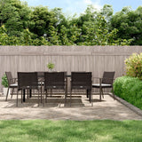 Set Pranzo da Giardino 9 pz con Cuscini in Polyrattan e Acciaio