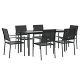 Set da Pranzo da Giardino 7 pz in Polyrattan e Acciaio