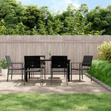 Set da Pranzo da Giardino 7 pz in Polyrattan e Acciaio