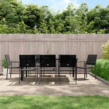 Set da Pranzo da Giardino 9 pz in Polyrattan e Acciaio