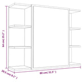 Set Mobili da Bagno 3 pz Rovere Fumo in Legno truciolato