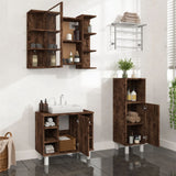 Set Mobili da Bagno 3 pz Rovere Fumo in Legno truciolato