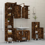 Set Mobili da Bagno 4 pz Rovere Fumo in Legno truciolato
