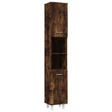 Set Mobili da Bagno 4 pz Rovere Fumo in Legno truciolato