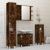 Set Mobili da Bagno 4 pz Rovere Fumo in Legno truciolato