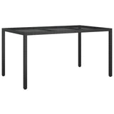 Set da Pranzo da Giardino 7 pz Nero con Cuscini in Polyrattan