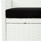 Set da Pranzo da Giardino 5 pz con Cuscini in Polyrattan Bianco