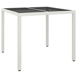 Set da Pranzo da Giardino 5 pz con Cuscini in Polyrattan Bianco