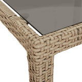 Set da Pranzo da Giardino 5 pz con Cuscini Beige in Polyrattan