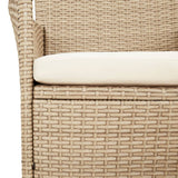 Set da Pranzo da Giardino 9 pz con Cuscini Beige in Polyrattan