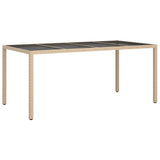 Set da Pranzo da Giardino 9 pz con Cuscini Beige in Polyrattan