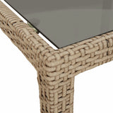 Set da Pranzo da Giardino 9 pz con Cuscini Beige in Polyrattan