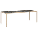 Set da Pranzo da Giardino 9 pz con Cuscini Beige in Polyrattan
