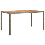 Set da Pranzo da Giardino 5 pz con Cuscini in Polyrattan Grigio